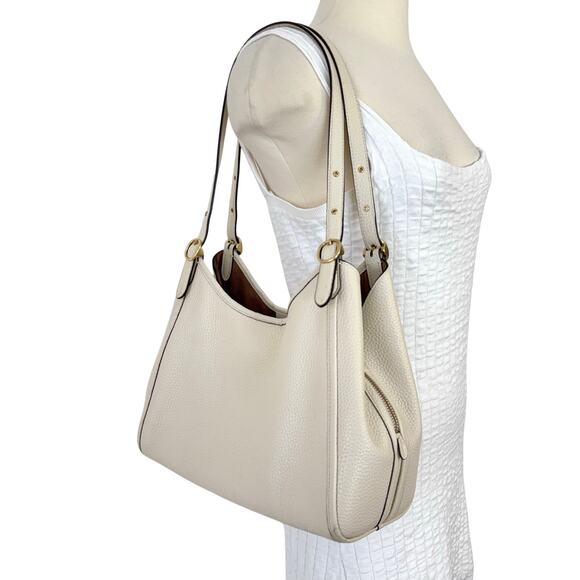 Coach Lori Shoulder Bag Refined Pebble Leather Chalk Off  Coach Lori Shoulder Bag Refined Pebble Leather Chalk Off-White C4824